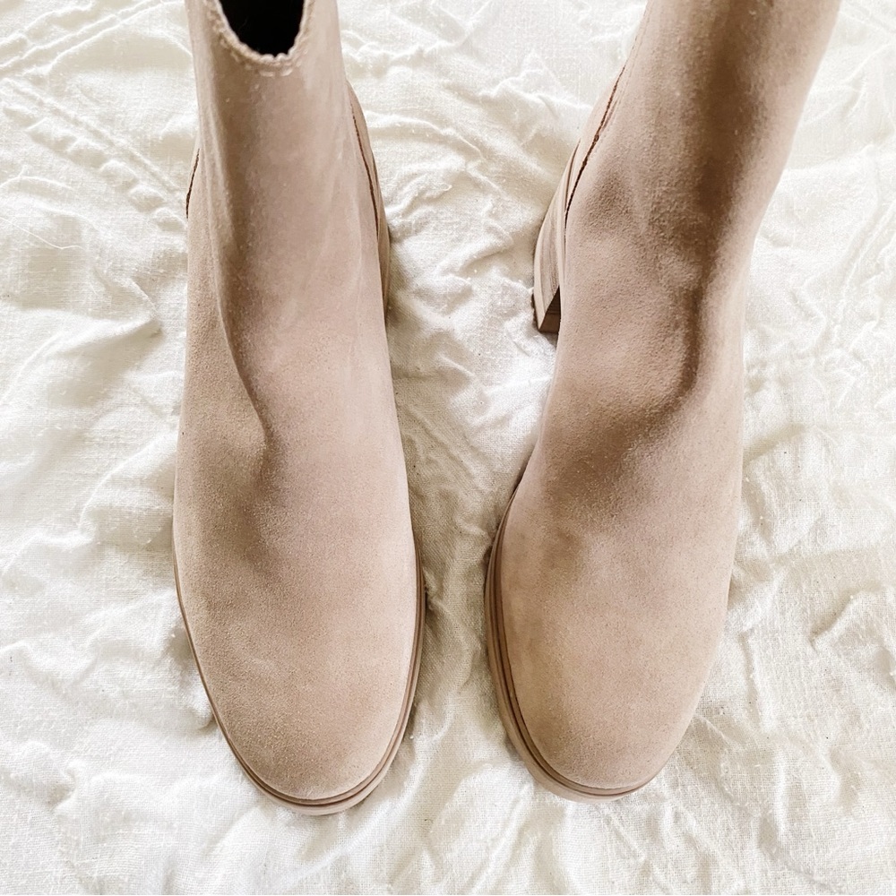 Dolce Vita Beige Suede Ankle Boots - Picture 8 of 10
